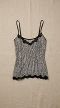 Lace-Trimmed Leopard Print Cami Tank Top