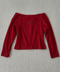 Red Cropped Long-sleeve