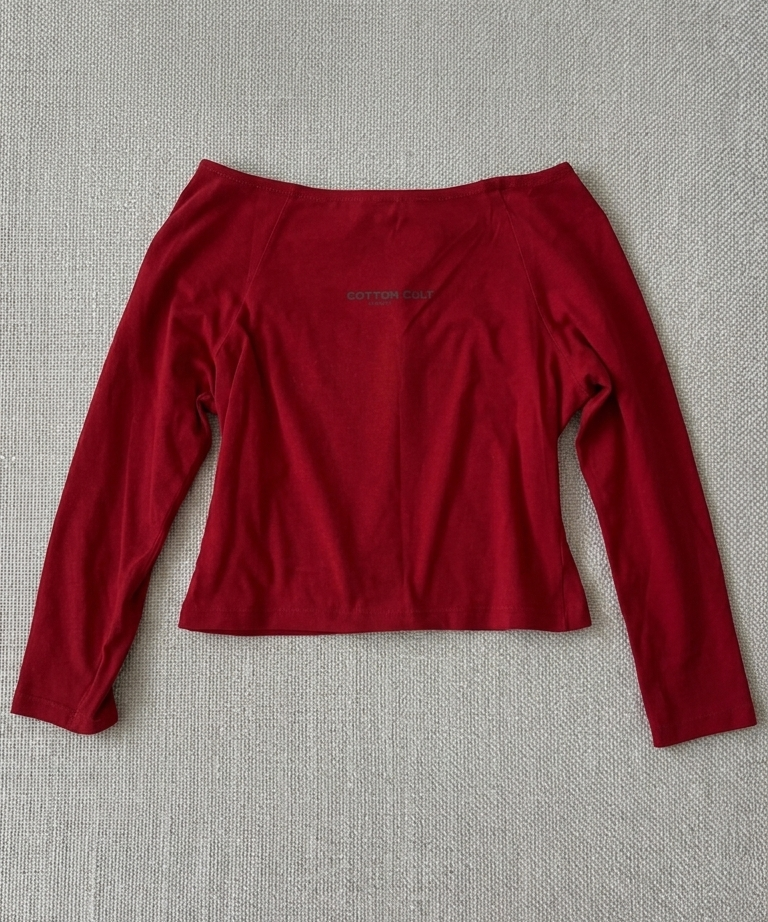 Red Cropped Long-sleeve