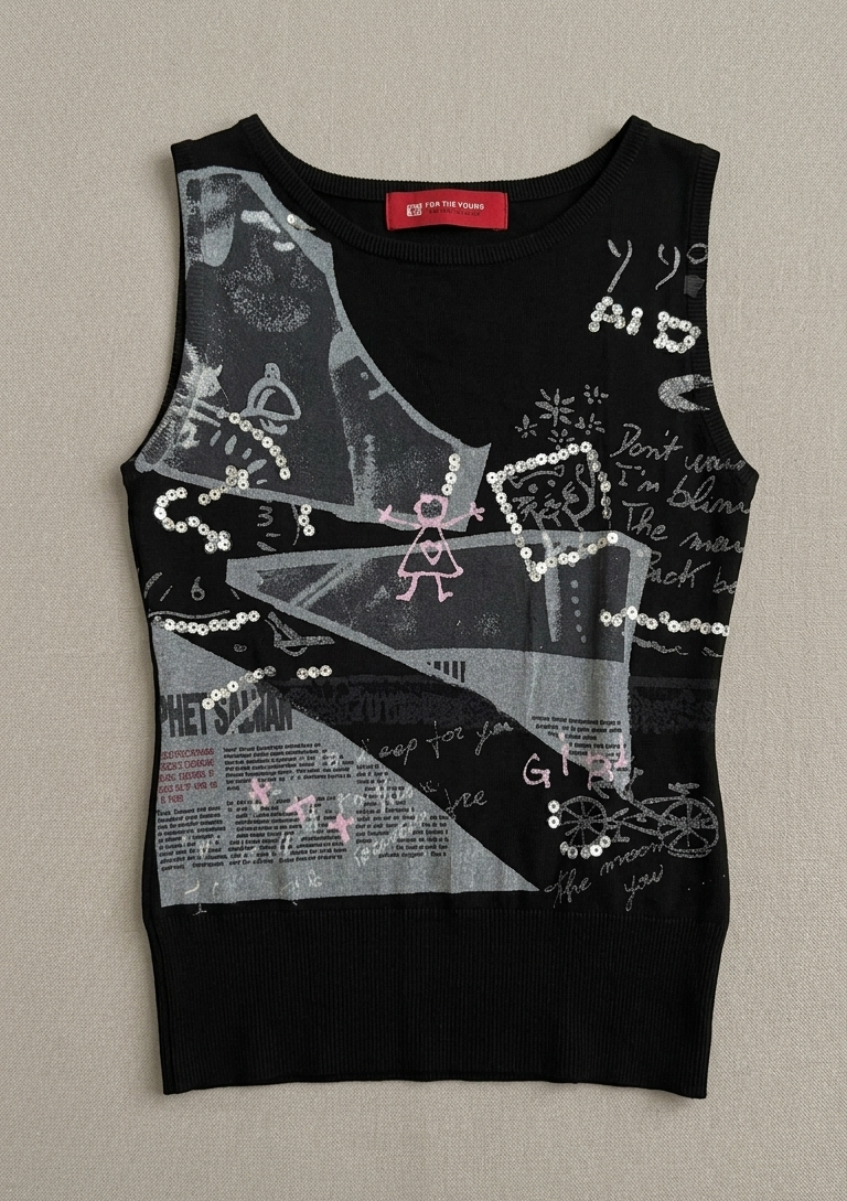 Graffiti Sleeveless Knit