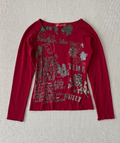 Cherry Red Poetry Graphic Longsleeve