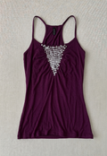Deep Plum Sequin-V Racerback Tank