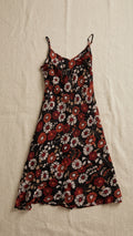 Retro Floral Bias-Cut Midi Slip Dress