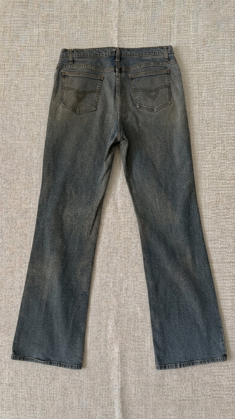 Vintage Sun-Faded Grey Wash Baggy Jeans