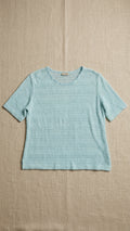 Open-Knit Short-Sleeve Sweater Top