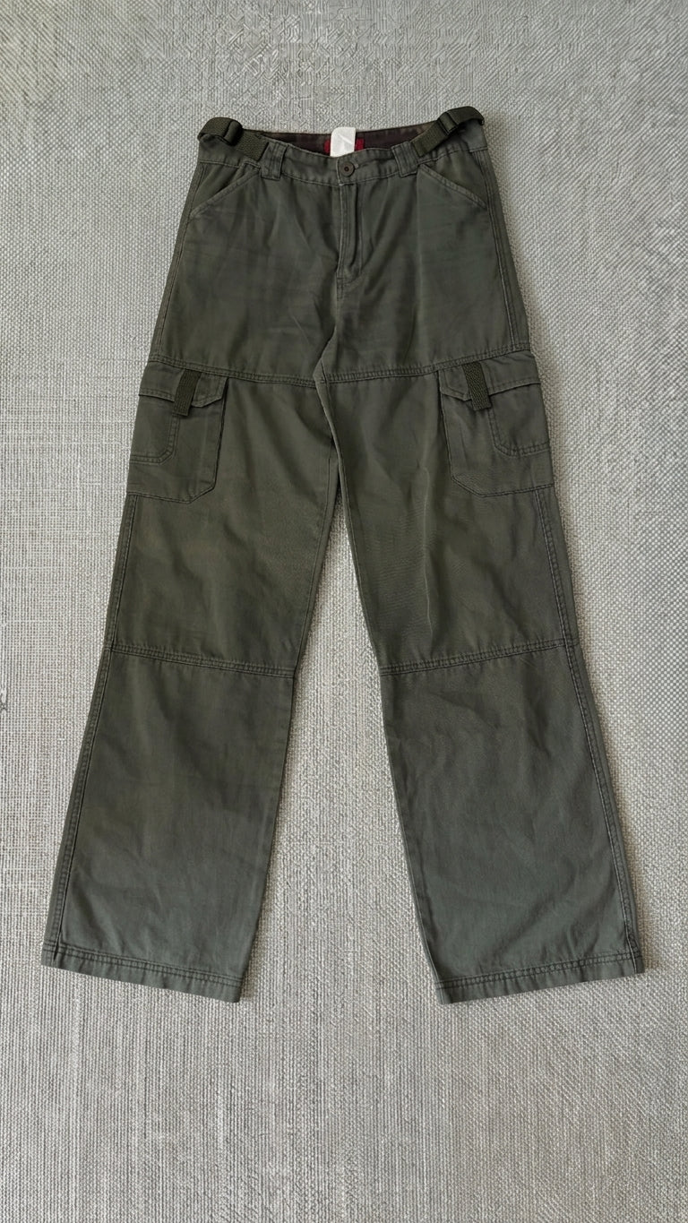Vintage Olive Green Relaxed Cargo Pants