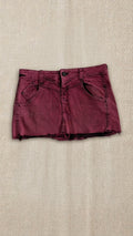Pink Raw-Hem Low-Rise Micro Mini Skirt