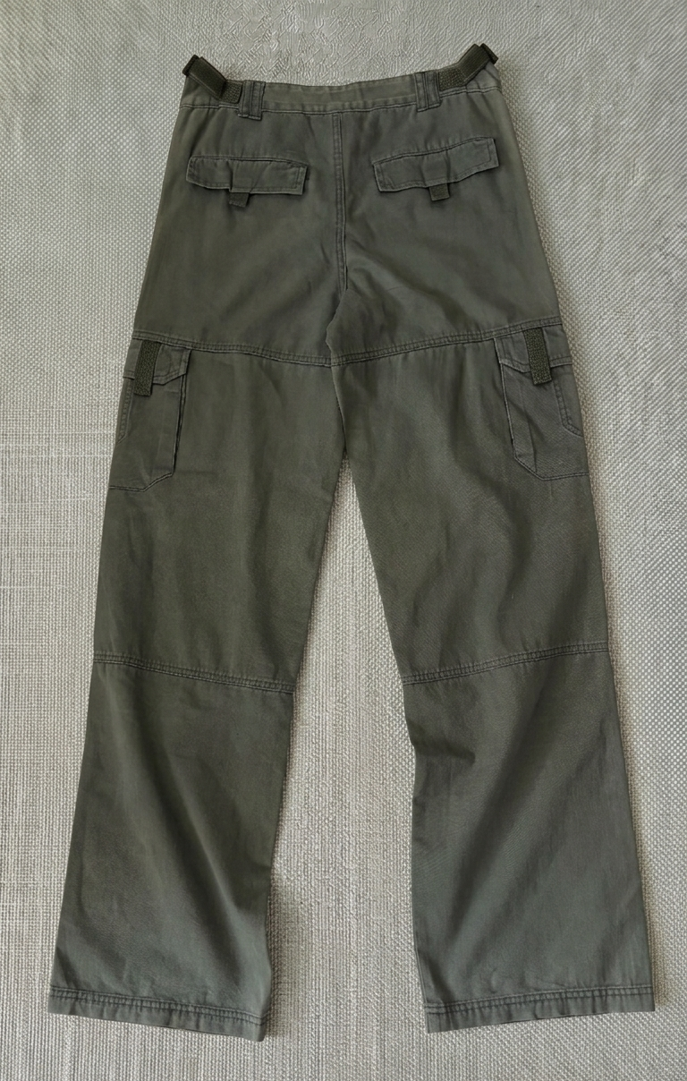 Vintage Olive Green Relaxed Cargo Pants