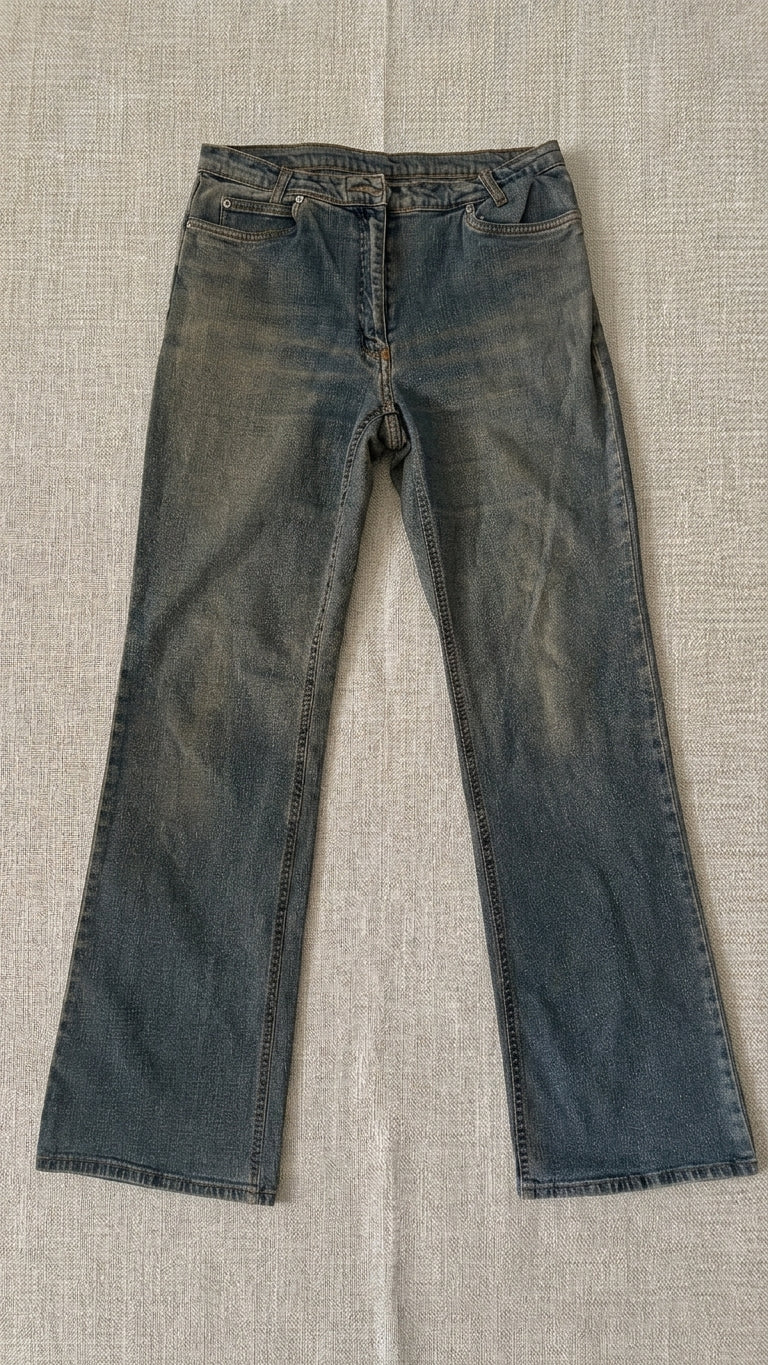 Vintage Sun-Faded Grey Wash Baggy Jeans