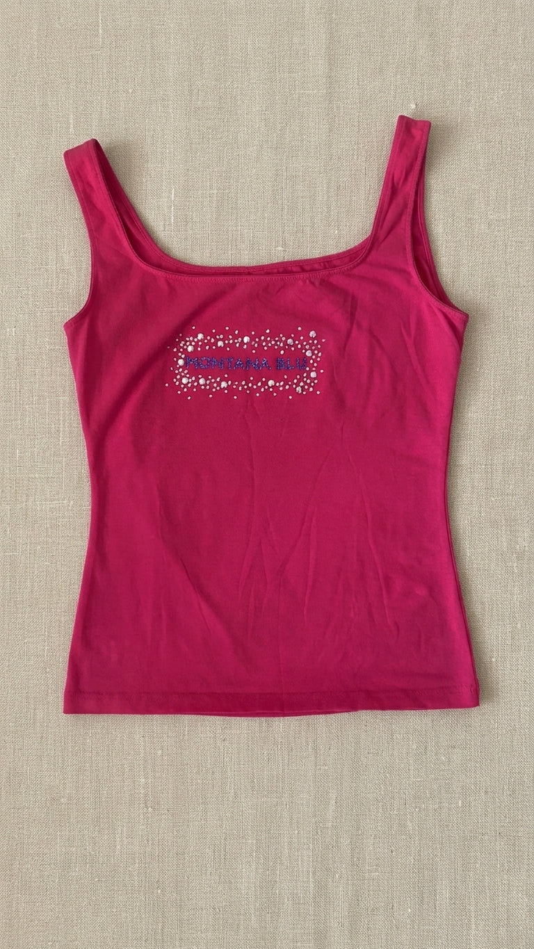 2000s Montana Blu Rhinestone Logo Tank Top