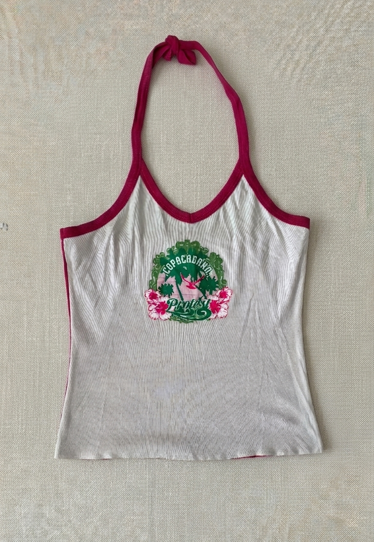 Vintage Copacabana Graphic Halter Top